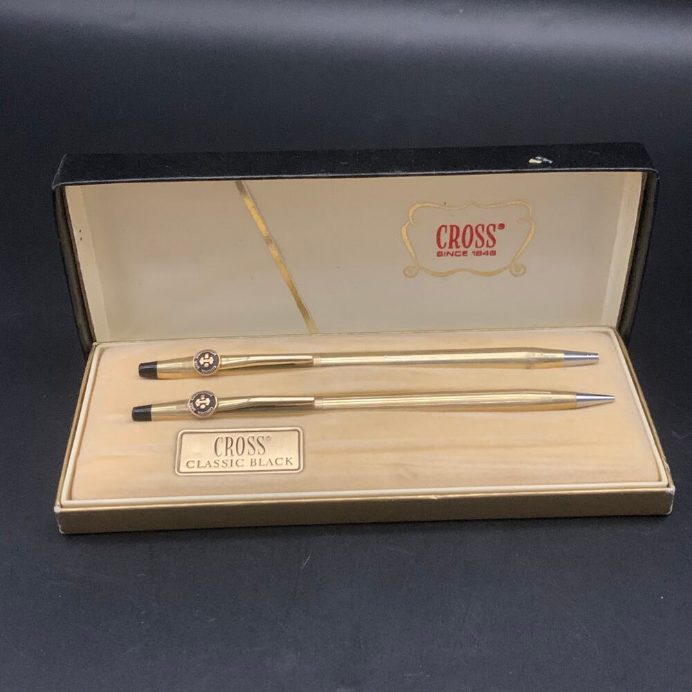 CROSS 12KT GF Control Data Corporation Gold Pen & Pencil Original Box Vintage